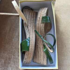 Gently worn designer Espadrilles Sandals Grass green size 40. Castaner.